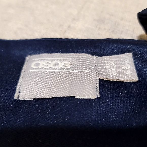 ASOS Fun & Flirty Navy Sheer Open Back Dress Size 4 - Picture 7 of 8